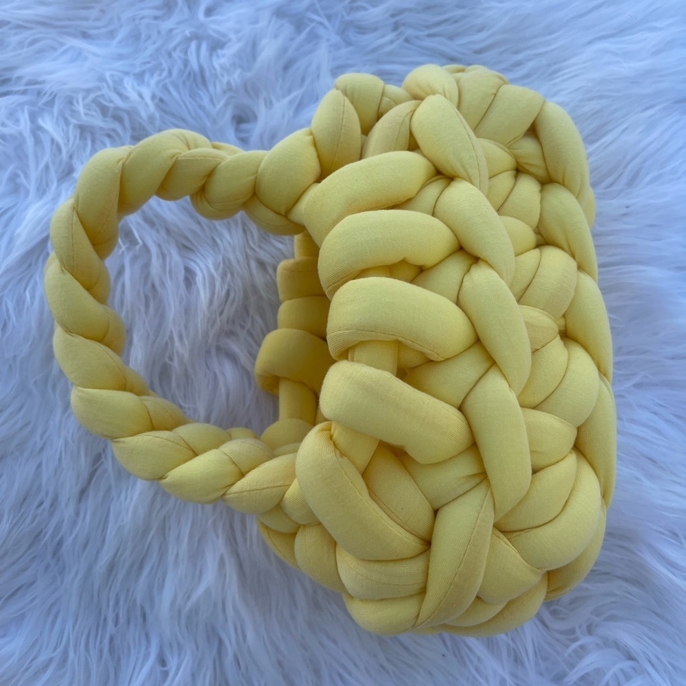 Yellow knit purse